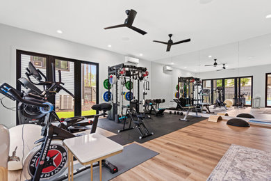 Home gym - contemporary home gym idea in Raleigh