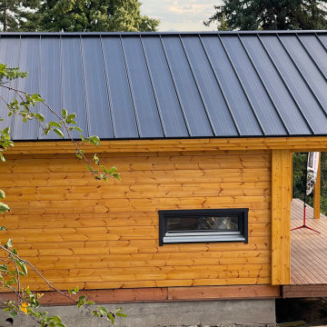 Modern Wood Cabin with Expansive Windows