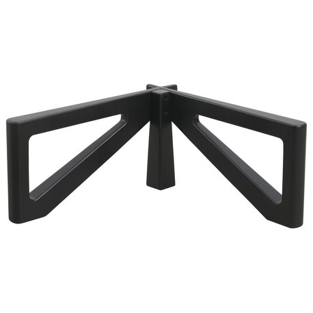 LeisureMod Imperial Interlocking Wooden Triangle Coffee Table Base, Black