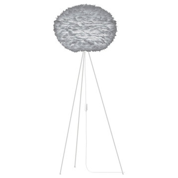 Eos Large Tripod Floor Lamp, White/Gray