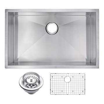 30" X 19" Zero Radius Single Bowl Stainless Steel Undermount Kitchen Sink