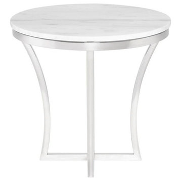 Talia White Marble Side Table