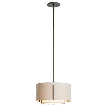 Hubbardton Forge 139602-1761 Exos Small Double Shade Pendant in Natural Iron