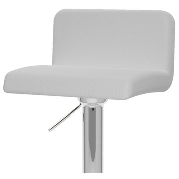 Catania 32.5" Faux Leather & Steel Bar Stool in Soft White (Set of 2)
