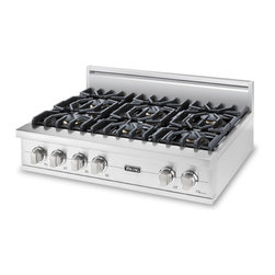 Viking 36" Pro-style Gas Rangetop Stainless Steel Liquid Propane | VGRT5366BSSLP - Cooktops
