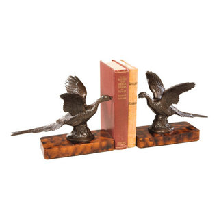 Flying Pheasant Bookends - Traditional - Bookends - by