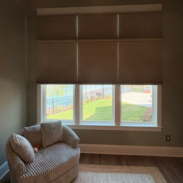 Motorized Cellular shades Lake Norman home in Mooresville NC