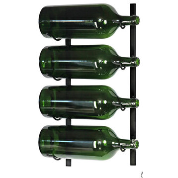 VintageView 4 Bottle (3-6L) Metal Wine Rack, Satin Black
