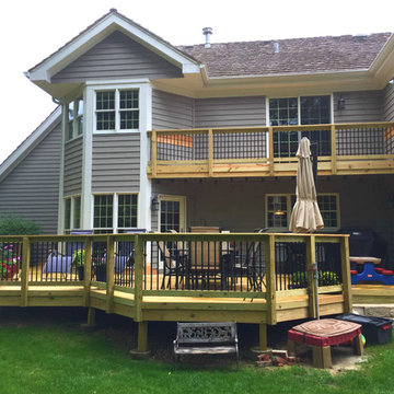 Two Story Wood Deck Design by Archadeck of Chicagoland