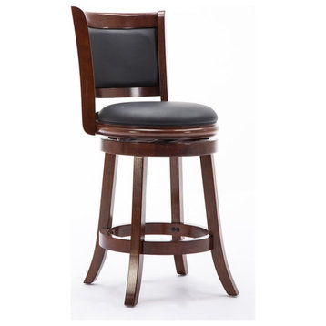 Boraam Augusta Counter Height Swivel Counter Stool in Cherry