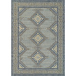 Momeni - Momeni Anatolia ANA10 Rug, Blue, 6'6"x9' - Momeni Anatolia ANA10/Blue -6'6" X 9'The pastel color  palette of the Anatolia Collection presents the softer side of tribal style. Subdued shades of pink, baby blue and brown fill the field and ornamental rug borders with classical medallions and vine and dot motifs. Crafted in an innovative combination of natural wool and nylon threads, modern machining mimics ancestral weaving techniques to create a series of chic floor coverings that are superior in beauty and performance.