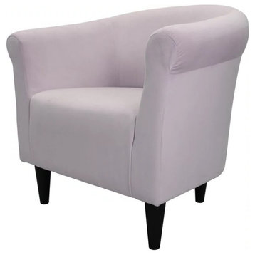 Contemporary Accent Chair, Bucket Design With Microfiber Seat, Blush Pink