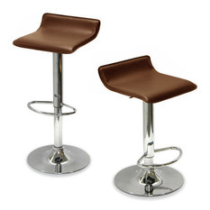 Vandue Corporation - Sigma Contemporary "Leather" Adjustable Bar Stool, Coffee Brown - Bar Stools and Counter Stools