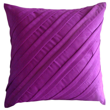 Contemporary Fadango, Pink 16"x16" Faux Suede Fabric Pillowcase