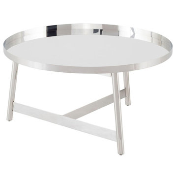 Nuevo Furniture Landon Coffee Table in Silver