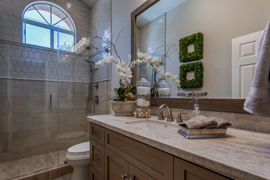 Design ideas for a mid-sized modern bathroom in Orange County.