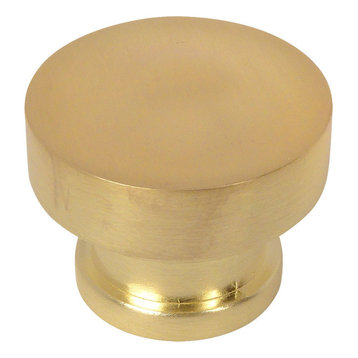 Cosmas 704BB Brushed Brass Round Contemporary Cabinet Knob, Set of 10