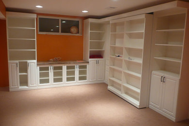 Inspiration for a transitional home theater remodel in Denver
