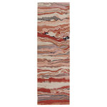 Vibe by Jaipur Living - Vibe by Jaipur Living Jolene Abstract Area Rug, 2'6"x8' - Inspired by the vintage perfection of sun-bathed Turkish designs, the Myriad collection is warm and inviting with faded yet moody hues. The Jolene area rug expresses a modernized abstract motif in a femme yet bold color scheme of pink, red, and gray. This power-loomed rug features a plush and durable blend of polyester and polypropylene, lending the ideal accent to high-traffic spaces.