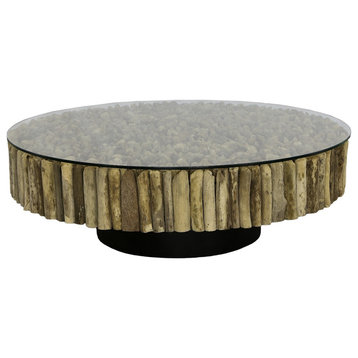 Manhattan Coffee Table, Round, with Glass