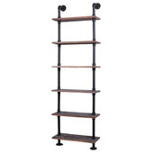 59.72 in. W Black 6-Tier Metal Pantry Organizer, Adjustable Metal Storage Shelves with Wheels