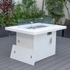 LeisureMod Chelsea Patio Aluminum Propane 44" Fire Pit Table, White