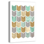 DDCG - "Chevron Study 1" Canvas Wall Art, 24"x36" - This 24x36 premium gallery wrapped canvas features a stylized chevron patter in a mix of color and texture.   The wall art is printed on professional grade tightly woven canvas with a durable construction, finished backing, and is built ready to hang. The result is a remarkable piece of wall art that will add elegance and style to any room.