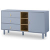 TATEUS Storage cabinet with doors and drawers, chest of drawers, Blue