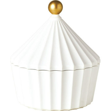 Cirque Vessel With Lid White, Short