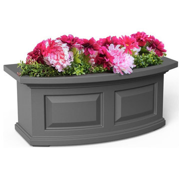 Mayne Nantucket 2ft Traditional Plastic Window Box in Graphite Gray