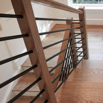 Project #83 | U-Shaped Staircase with Horizontal Black Rod Railing