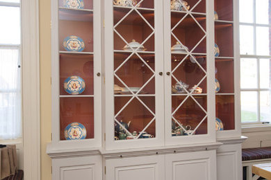 White Glass Kitchen Display Cabinet