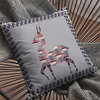 18" Purple Cream Boho Deer Indoor Outdoor Zippered Throw Pillow