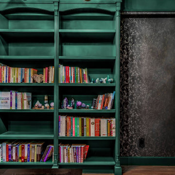 Copper Washed Elegance in a Private Library Retreat