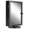 Kate and Laurel Justine Jewelry Armoire with Mirror Door and French Memo, Black