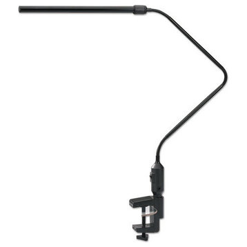 Led Desk Lamp With Interchangeable Base Or Clamp, 21 3/4", Black