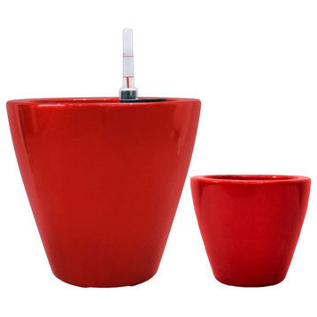 DTY Signature Cone Planters, Set of 2, Red, Round