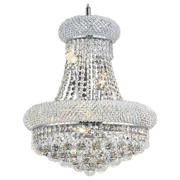Bagel Design 8 Light 16" Chrome Chandelier With Clear European Crystals