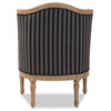 Baxton Studio Charlemagne Traditional French Black and Gray Striped Accent Chair