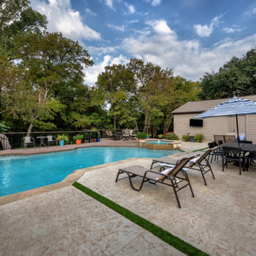 Custom Creekside Deck & Poolside Outdoor Living Remodel