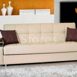 Soho Sofa Bed In Bonded Beige - Sofas