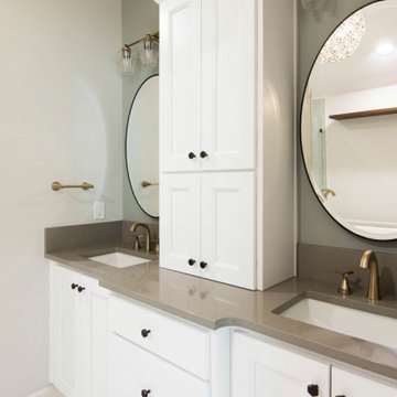 Contemporary Bohemian Primary Bath + Closet Remodel Overland Park, KS