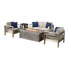 Broyhill Table Set Outdoor Furniture Houzz 4 Piece Outdoor Aluminum Fire Table Sofa Set