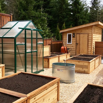 Grow zone, with greenhouse & potting shed