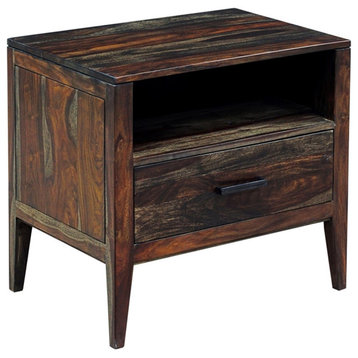 Porter Designs Fall River Solid Sheesham Wood Nightstand - Brown.