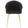 Claire Chair, Gold Metal, Black Velvet