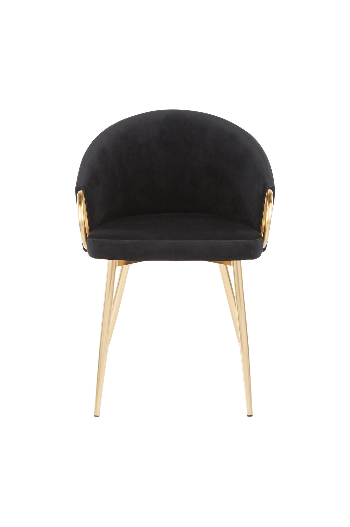 Claire Chair, Gold Metal, Black Velvet