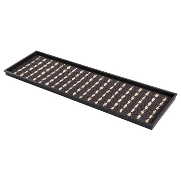 46.5"x14"x1.5" Natural/Recycled Rubber Boot Tray Gray/Ivory Coir Insert