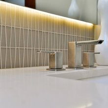 Midcentury modern reimagined master bath