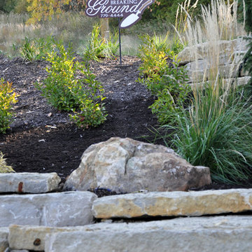 Modern Hillside Entry and Sculpture Garden
